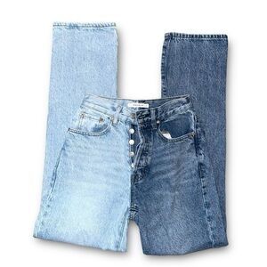 Pacsun Split Colored Blue Dad Jeans